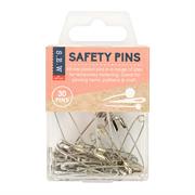 SEW Assorted Nickel Safety Pins, 30pc